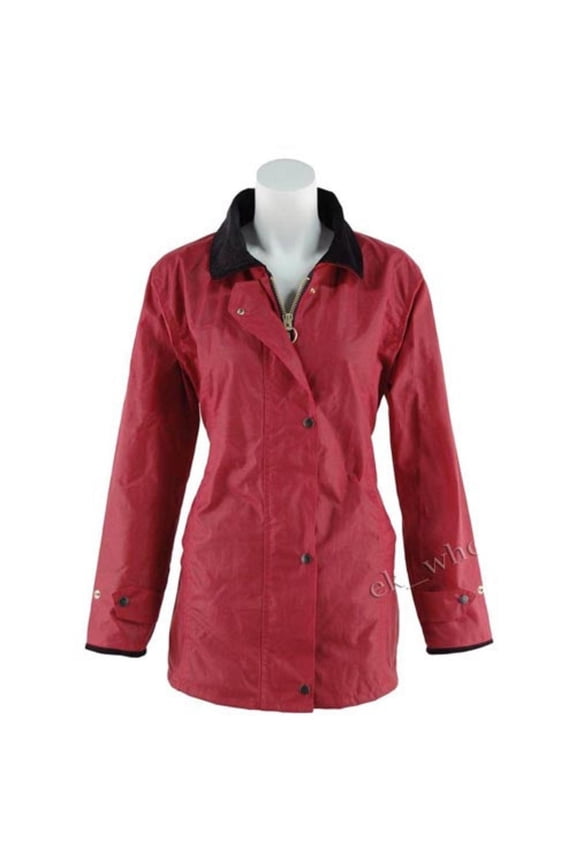 Fitted Antique Wax Jacket Red X-Small Red