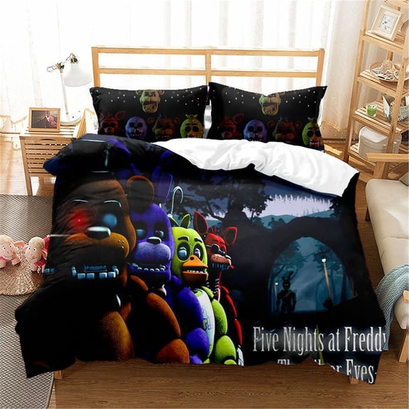 Game Five Nights at Freddy's Duvet Cover Set 3 Pieces Soft Bedding Set Light-Weight Quilt Cover with Pillow Shams