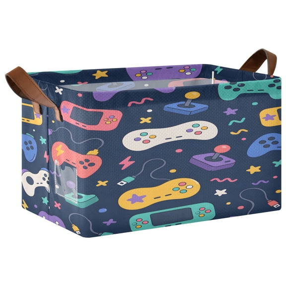 Game Foldable Storage Large Fabric Storage Baskets Organizer Storage Bins with Handles for Shelves