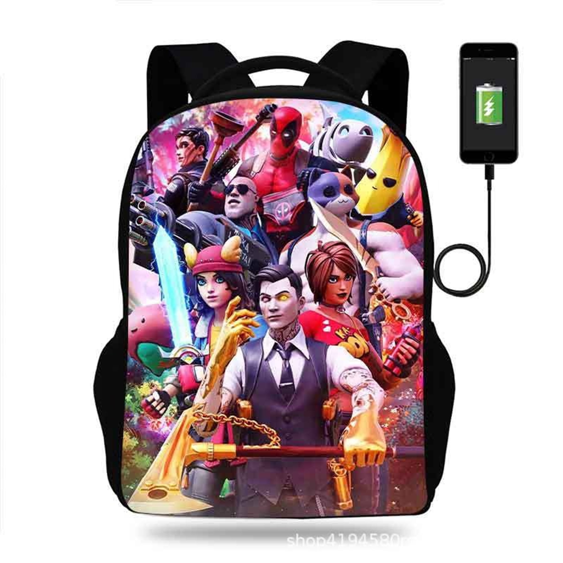 Game Backpack with USB Charge Port Lightweight Casual Daypack Wear