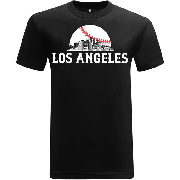 Game Garment Baseball Team Fan Sports City Skyline Graphic Mens T Shirts - Los Angeles Black XS-3XL