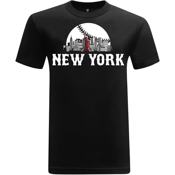 Game Garment Baseball Team Fan Sports City Skyline Graphic Mens T Shirts - New York Black XS-3XL