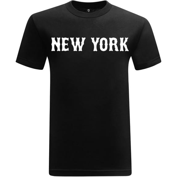 Game Garment Baseball Team Fan Sports Crewneck Short Sleeve Graphic Tees Mens T-Shirts - New York Black XS-3XL