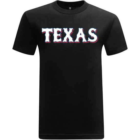 Game Garment Baseball Team Fan Sports Crewneck Short Sleeve Graphic Tees Mens T-Shirts - Texas Black XS-3XL