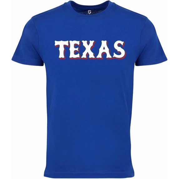 Game Garment Baseball Team Fan Sports Crewneck Short Sleeve Graphic Tees Mens T-Shirts - Texas Blue XS-3XL