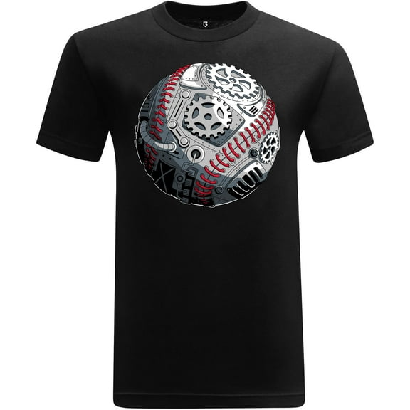 Game Garment Baseball Team Fan Sports Crewneck Short Sleeve Tees Mens T-Shirts - Classic Steampunk Graphic Shirt Black XS-3XL