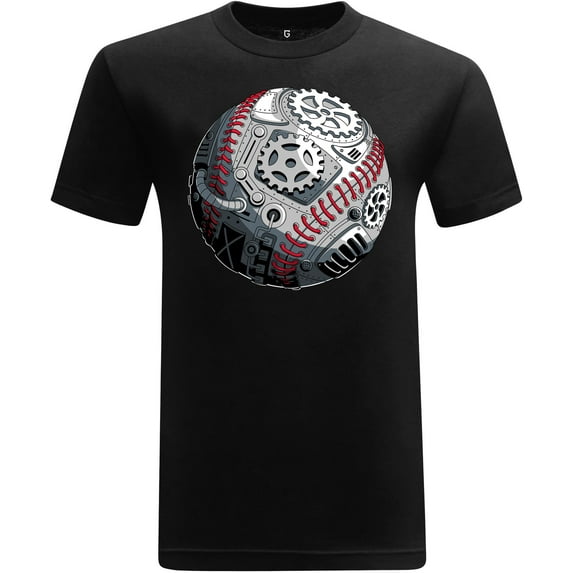 Game Garment Baseball Team Fan Sports Crewneck Short Sleeve Tees Mens T-Shirts - Classic Steampunk Graphic Shirt Black XS-3XL
