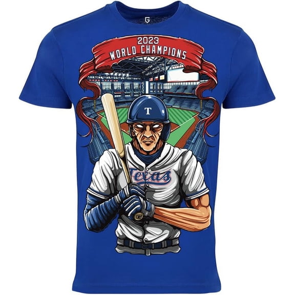 Game Garment Baseball Team Fan Sports Short Sleeve Crewneck Mens T-Shirts - Baseball Graphic Tees Men - Texas Blue XS-3XL