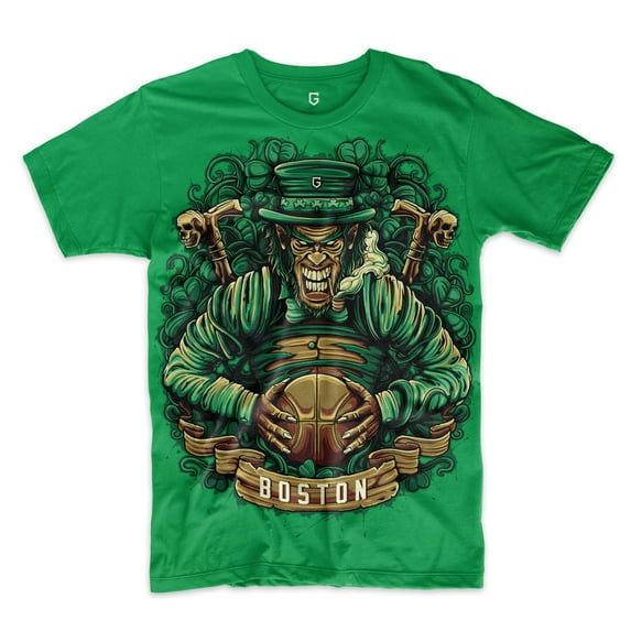 Game Garment Basketball Team Fan Sports Crewneck Short Sleeve Mens T Shirts - Basketball Graphic Tees Men - Boston Green XS-3XL