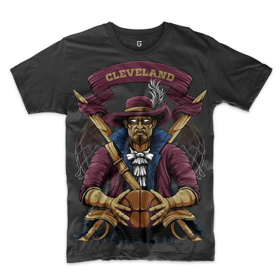 Game Garment Basketball Team Fan Sports Crewneck Short Sleeve Mens T Shirts - Basketball Graphic Tees Men - Cleveland Black XS-3XL