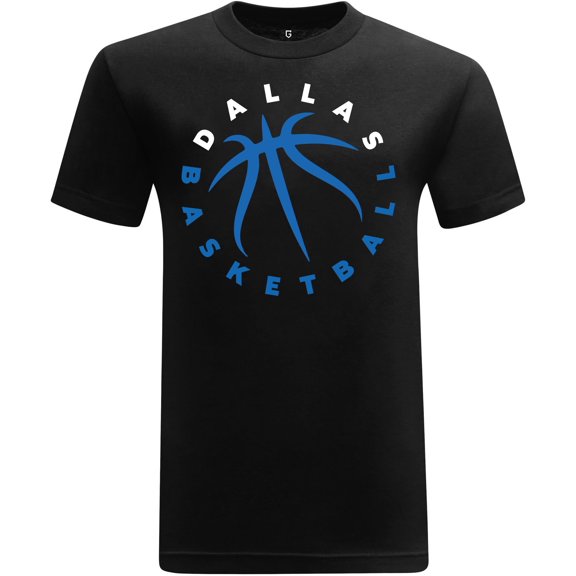 Game Garment Basketball Team Fan Sports Crewneck Short Sleeve Mens T Shirts - Basketball Graphic Tees Men - Dallas Black XS-3XL