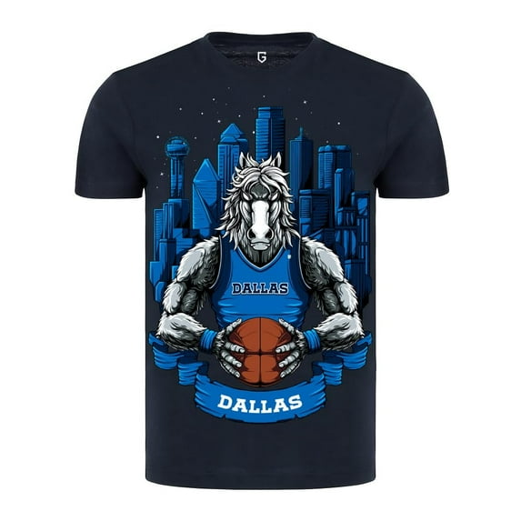 Game Garment Basketball Team Fan Sports Crewneck Short Sleeve Mens T Shirts - Basketball Graphic Tees Men - Dallas Navy XS-3XL
