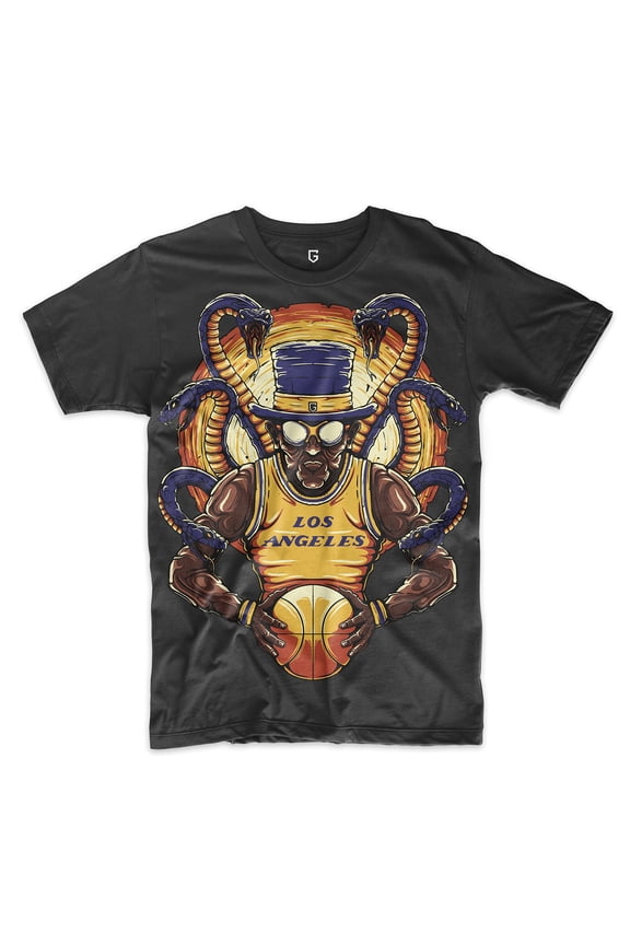 Basketball Team Fan Sports Crewneck Short Sleeve Mens T Shirts - Basketball Graphic Tees Men - Los Angeles Black XS-3XL