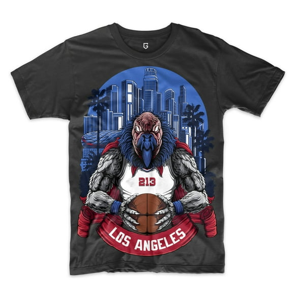 Game Garment Basketball Team Fan Sports Crewneck Short Sleeve Mens T Shirts - Basketball Graphic Tees Men - Los Angeles Black XS-3XL