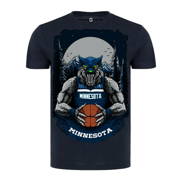 Game Garment Basketball Team Fan Sports Crewneck Short Sleeve Mens T Shirts - Basketball Graphic Tees Men - Minnesota Navy XS-3XL