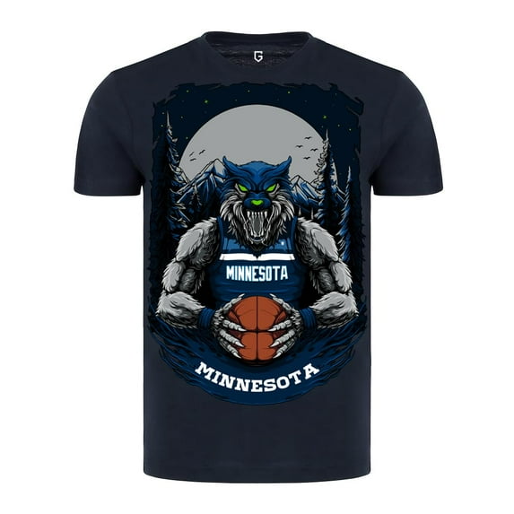 Game Garment Basketball Team Fan Sports Crewneck Short Sleeve Mens T Shirts - Basketball Graphic Tees Men - Minnesota Navy XS-3XL