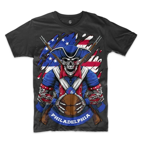 Game Garment Basketball Team Fan Sports Crewneck Short Sleeve Mens T Shirts - Basketball Graphic Tees Men - Philadelphia Black XS-3XL