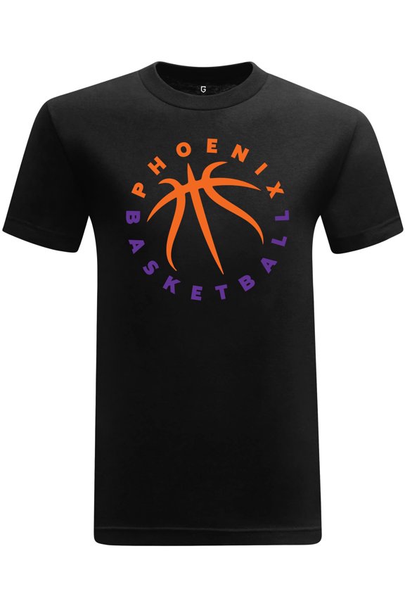 Basketball Team Fan Sports Crewneck Short Sleeve Mens T Shirts - Basketball Graphic Tees Men - Phoenix Black XS-3XL