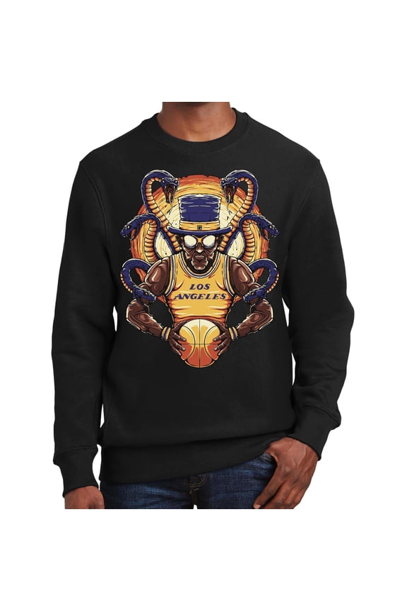 Basketball Team Sports Fan Mens Graphic Sweatshirts Pullover - Los Angeles Sweatshirt Black XS-3XL
