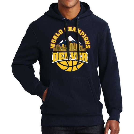 Game Garment Basketball Team Sports Fan Mens Hoodies Hooded Sweatshirt - Denver World Champion Skyline Hoodie Navy XS-3XL