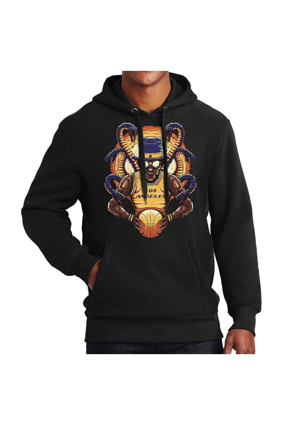 Basketball Team Sports Fan Mens Hoodies Hooded Sweatshirt - Los Angeles Hoodie Black XS-3XL