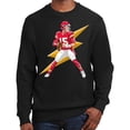 thumbnail image 1 of Game Garment Football Graphic Sweatshirts Kansas City Quarterback Throw Thunderbolt Pullover - QB#15 Sweatshirt Black XS-3XL, 1 of 5