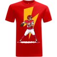thumbnail image 1 of Game Garment Football Graphic Tee Kansas City Quarterback Throw Lightning Mens T-Shirt - QB#15 Red XS-3XL, 1 of 5