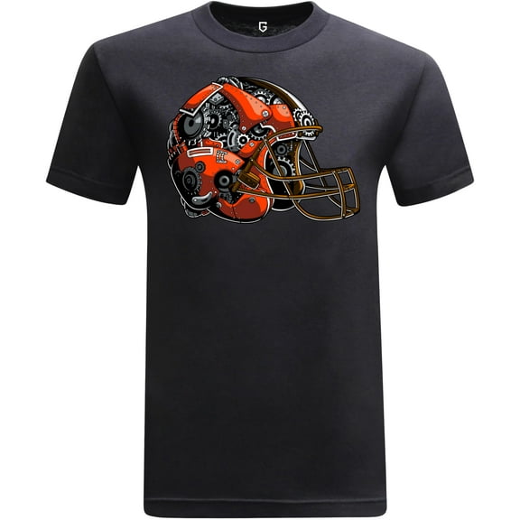 Game Garment Football Team Fan Sports Short Sleeve Crewneck Mens T-Shirts - Football Graphic Tees Men - Cleveland Steampunk Black XS-3XL