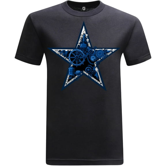 Game Garment Football Team Fan Sports Short Sleeve Crewneck Mens T-Shirts - Football Graphic Tees Men - Dallas Steampunk Black XS-3XL