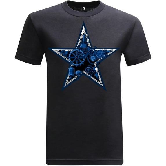 Game Garment Football Team Fan Sports Short Sleeve Crewneck Mens T-Shirts - Football Graphic Tees Men - Dallas Steampunk Black XS-3XL