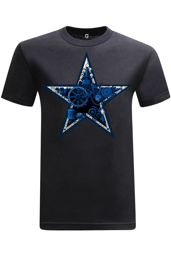 Football Team Fan Sports Short Sleeve Crewneck Mens T-Shirts - Football Graphic Tees Men - Dallas Steampunk Black XS-3XL