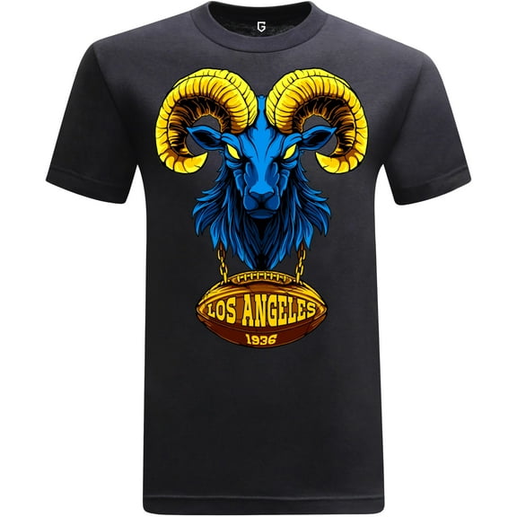 Game Garment Football Team Fan Sports Short Sleeve Crewneck Mens T-Shirts - Football Graphic Tees Men (Los Angeles Black XS-3XL)