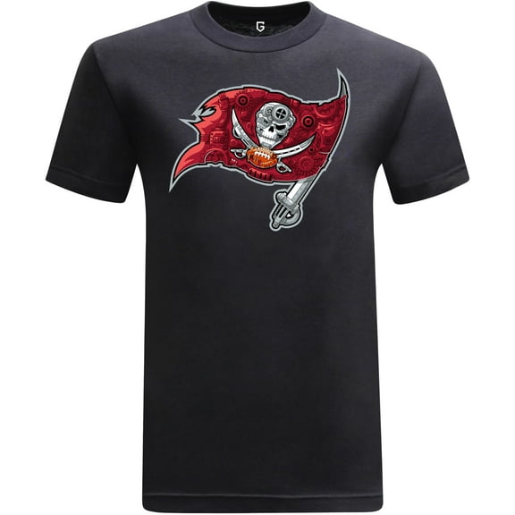 Game Garment Football Team Fan Sports Short Sleeve Crewneck Mens T-Shirts - Football Graphic Tees Men - Tampa Bay Steampunk Black XS-3XL