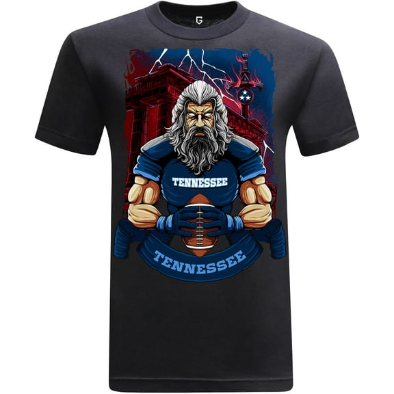 Game Garment Football Team Fan Sports Short Sleeve Crewneck Mens T-Shirts - Football Graphic Tees Men - Tennessee Black XS-3XL