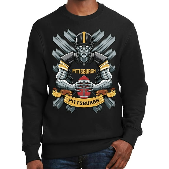 Game Garment Football Team Sports Fan Mens Graphic Sweatshirts - Pittsburgh Sweatshirt Black XS-3XL