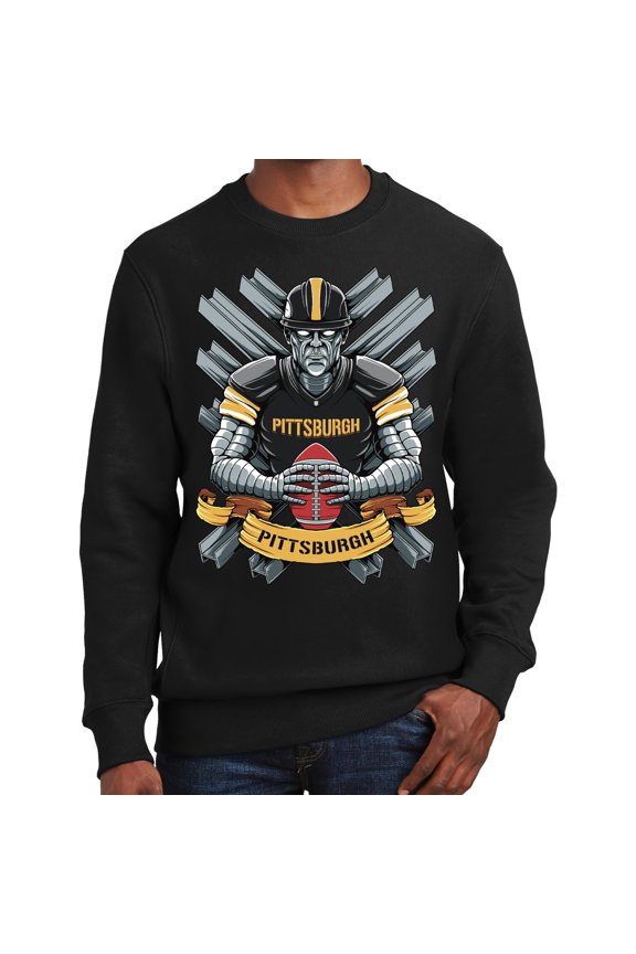 Football Team Sports Fan Mens Graphic Sweatshirts - Pittsburgh Sweatshirt Black XS-3XL