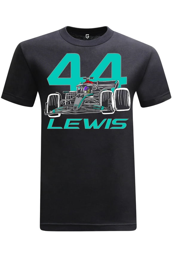 Formula Racing Driver Fuel Race Car Motorsports Fan Graphic T-Shirt - Lewis 44 Black XS-3XL