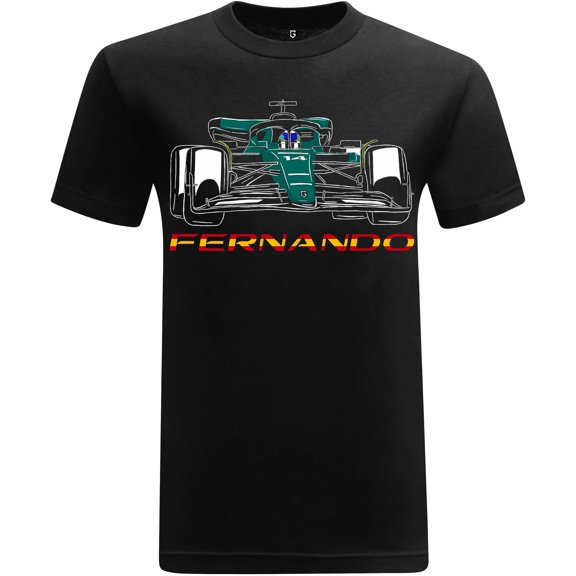 Game Garment Formula Racing Driver Fuel Race Car Sports Fan Graphic T-Shirt - Fernando Black XS-3XL
