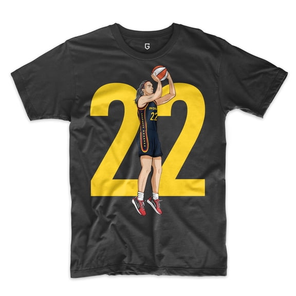 Game Garment Women Basketball Player 22 Indiana Sports Fan Unisex Crewneck T Shirts Graphic Tees - Clark 22 Black XS-3XL