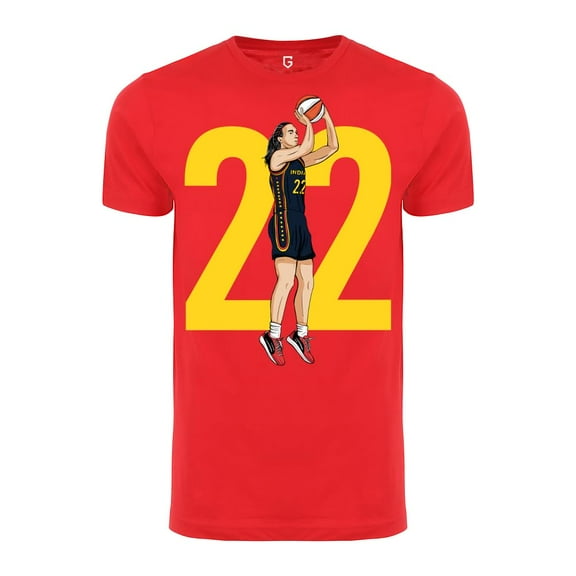 Game Garment Women Basketball Player 22 Indiana Sports Fan Unisex Crewneck T Shirts Graphic Tees - Clark 22 Red XS-3XL