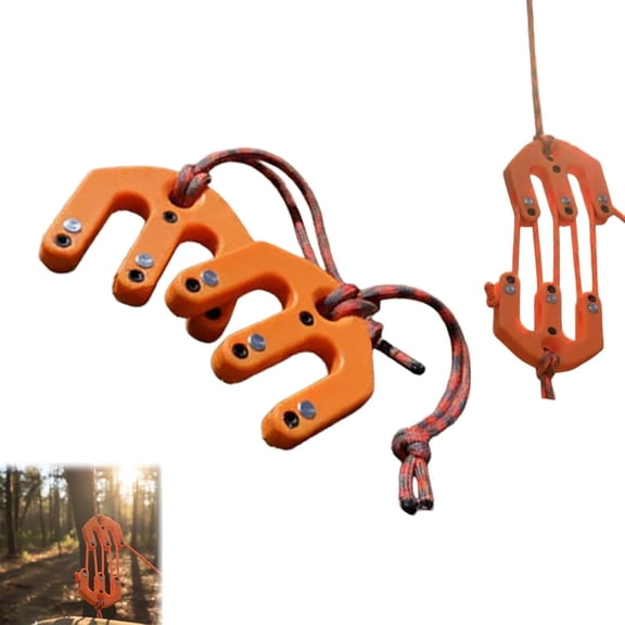 Game & Gear Hoist Block and Tackle System, Ultralight Hunting Game Hoist, Portable Nylon Block and Tackle Pulley System, Game Hoist, Compact Game Lifting Tool for Backcountry Hunting