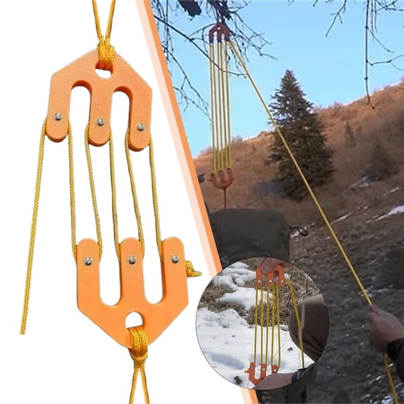 Game & Gear Hoist Block and Tackle System - Ultralight Hunting Game Pulley, Compact Portable Lifting Tool, Nylon Block and Tackle Pulley System, Solo Hunter Gear, Backcountry, Thanksgiving, Outdoor