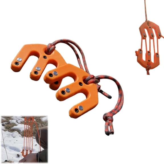 Game & Gear Hoist — Block & Tackle System Ultralight, Nylon Block and Tackle Pulley System, Compact Game Lifting Rope Pulley Tool, Hunting Games Hoist for Backcountry & Solo Hunting