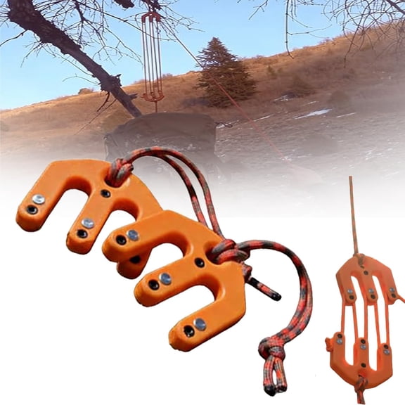 Game & Gear Hoist Block and Tackle System, Game and Gear Hoist, Portable Nylon Block and Tackle Pulley System, for Backcountry Hunting(2/4/6 Pack )