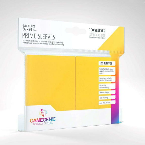 Game Genic GG1020 DP - Prime Sleeves, Yellow - Pack of 100
