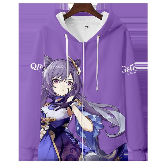Game Genshin Impact Keqing Doujin Hoodie Genshin Impact Keqing Casual Wear Cosplay Costume Hoodies