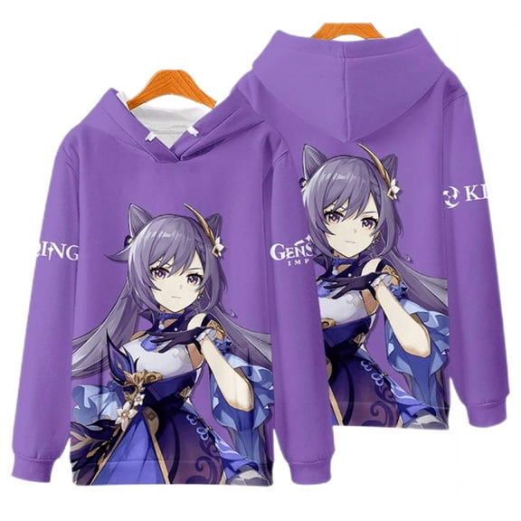 Game Genshin Impact Keqing Doujin Hoodie Genshin Impact Keqing Casual Wear Cosplay Costume Hoodies