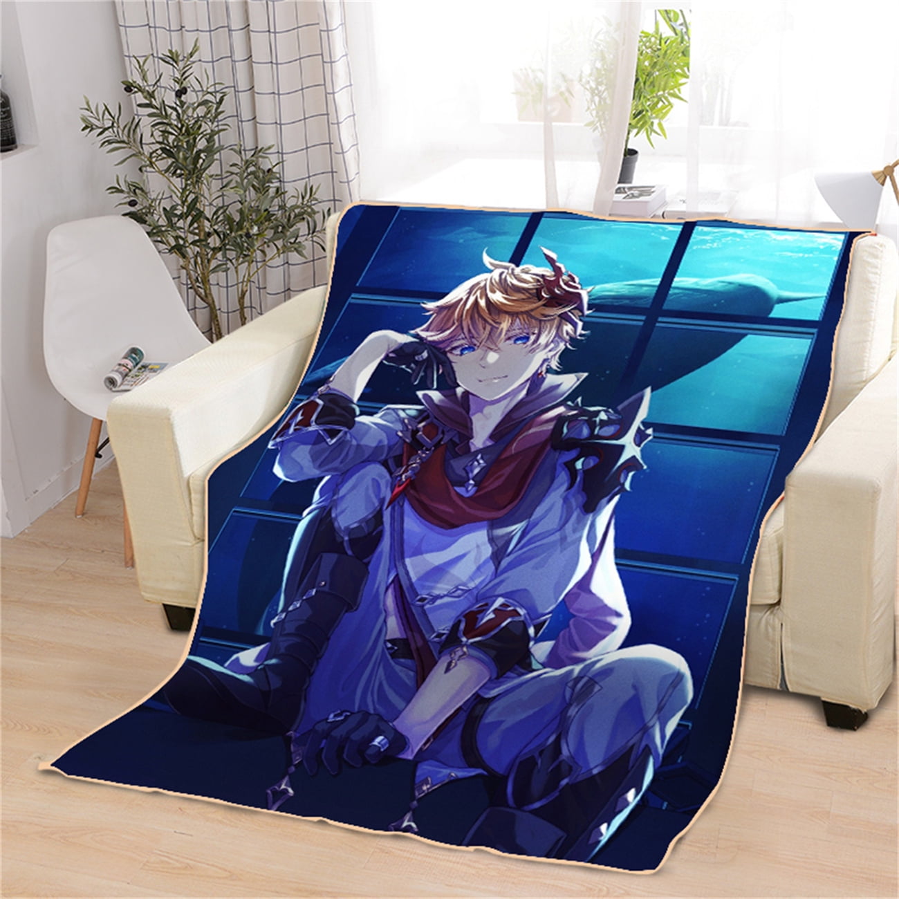 Tartaglia Genshin Impact Fleece Blanket by Hanif Khoirul Amri - Pixels