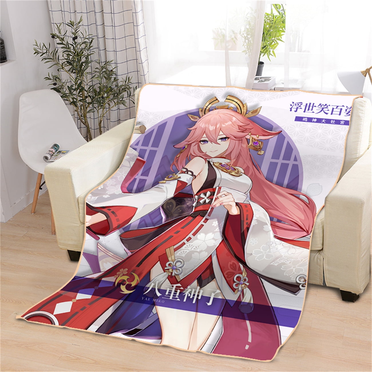Game Genshin Impact Yae Miko Blanket Fontaine Wriothesley Anime Blanket