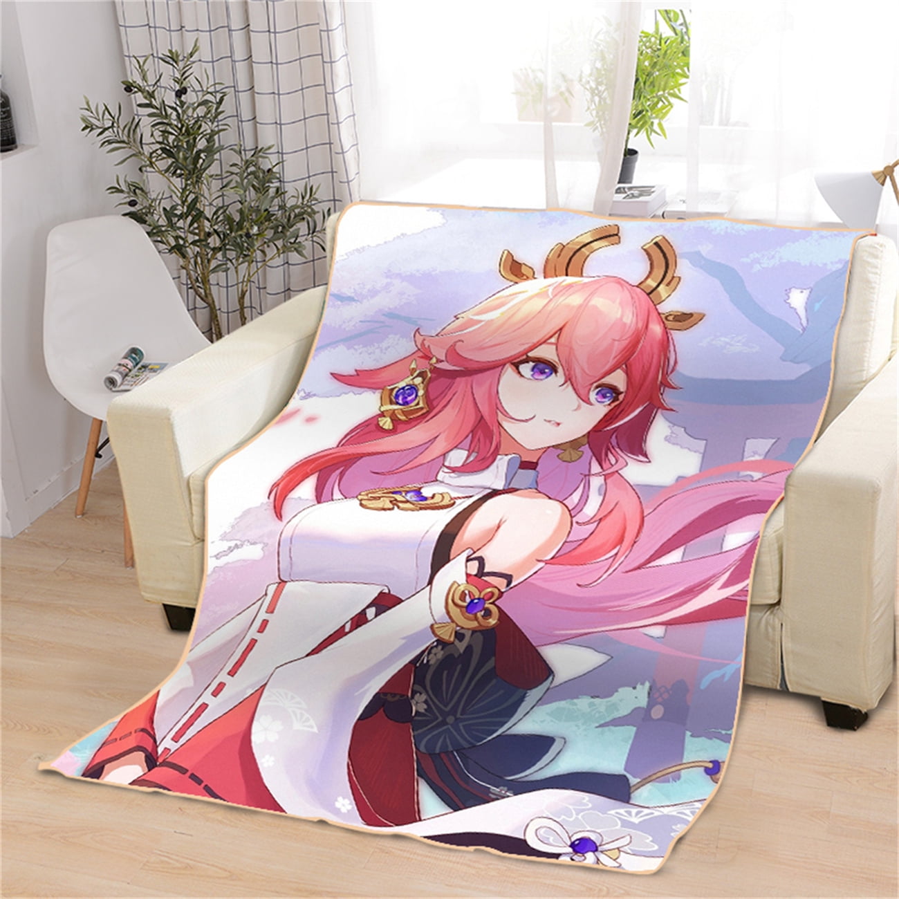 Game Genshin Impact Yae Miko Blanket Fontaine Wriothesley Anime Blanket